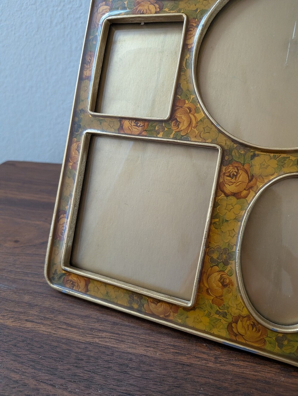 Vtg Bucklers Inc Fifth Ave NY Large Collage 8 Picture Frame Floral Enamel Yellow - Picture 5 of 15